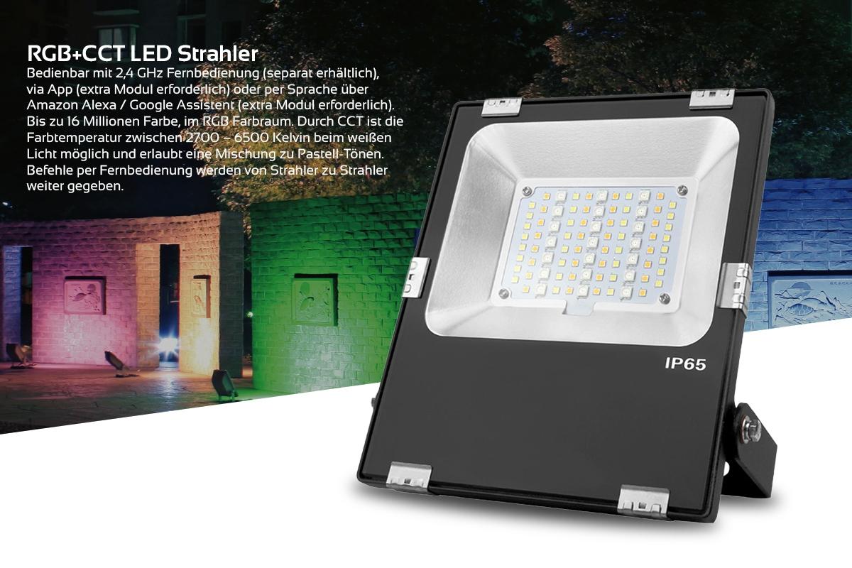 MiBoxer RGB+CCT LED Außenstrahler WiFi Farbwechsel Fluter - Ausführung: 30W FUTT03