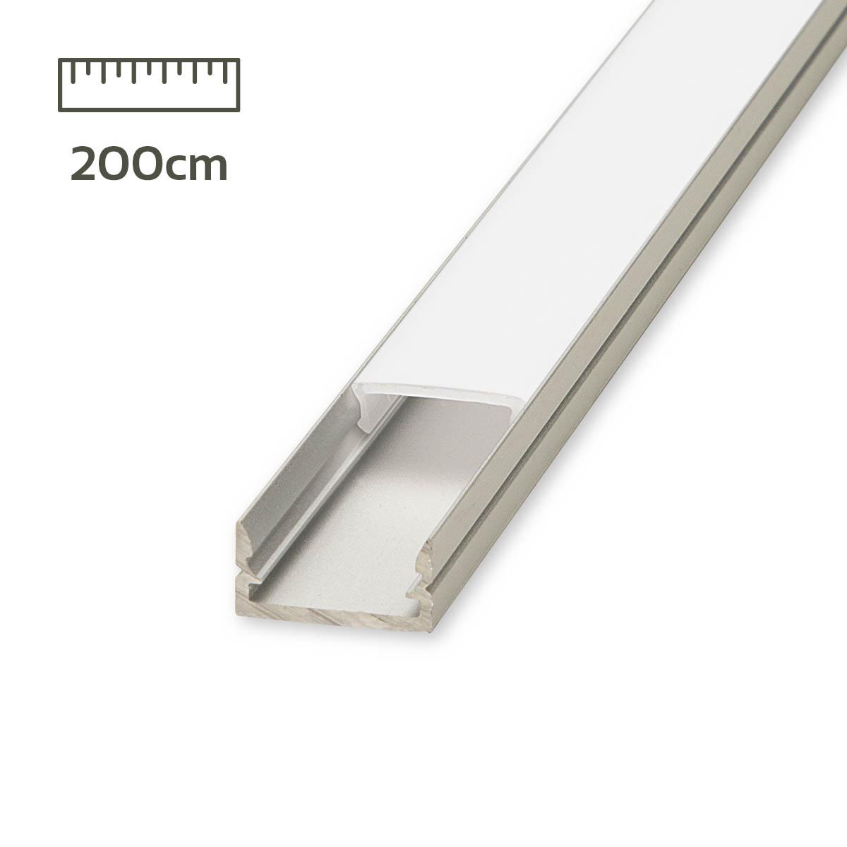 DomusLine LED-Bodenschiene LED-Profil Bodenprofil Aluprofil 2000 mm Aluminium 