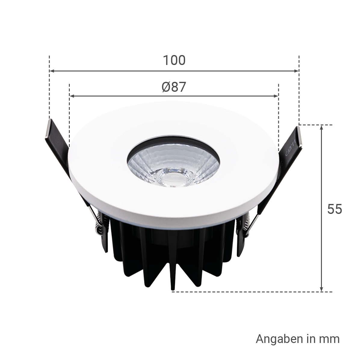 LED Einbaustrahler 8W IP65 36° - Lichtfarbe: CCT - Farbe: weiß