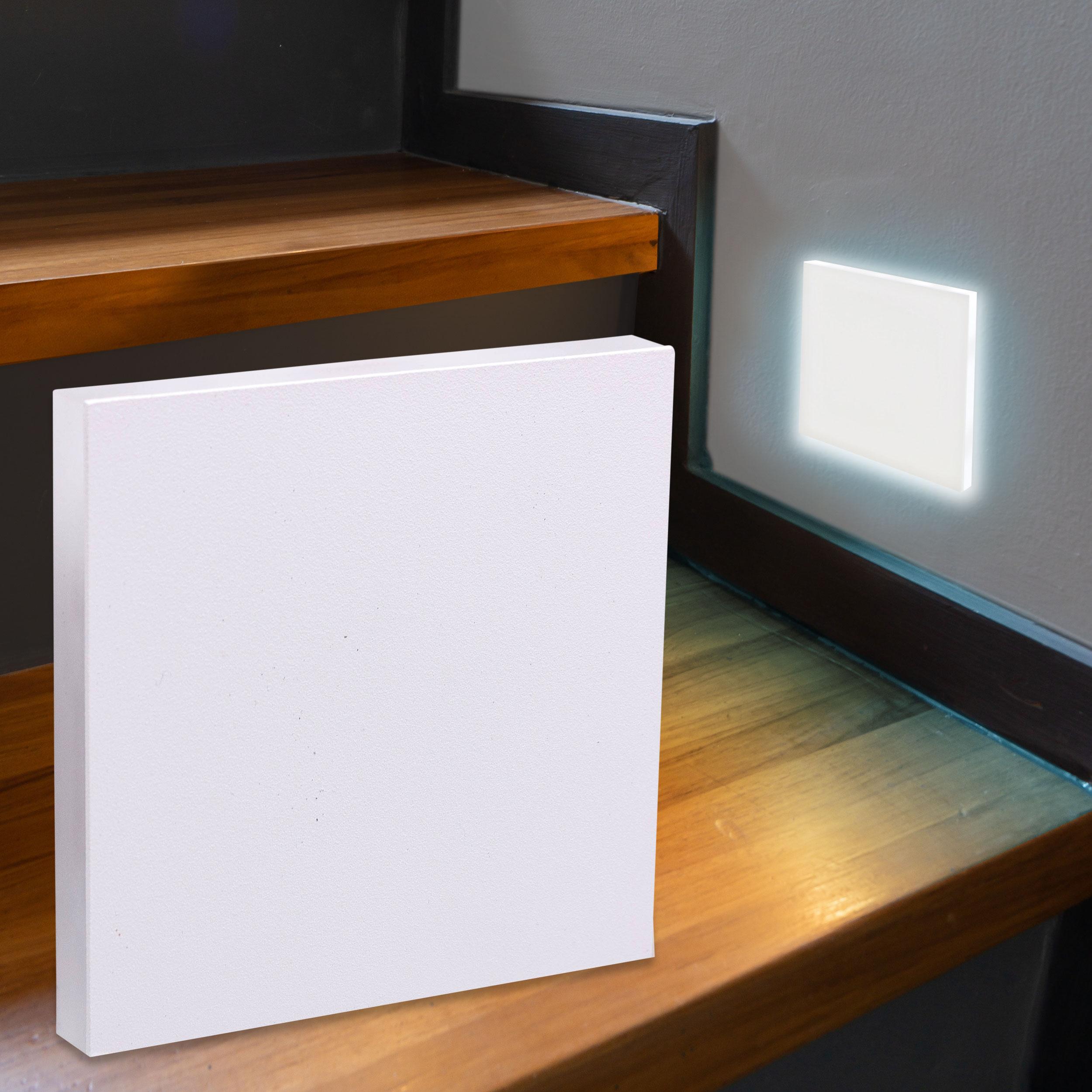 LED Treppenleuchte eckig weiß - Lichtfarbe: CCT 1,5W - Lichtaustritt: Linea