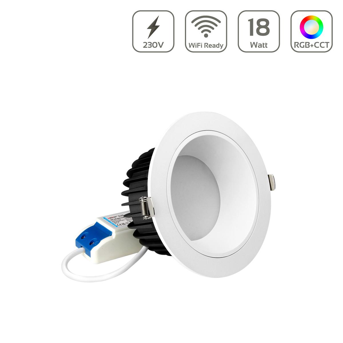 MiBoxer RGB+CCT LED Einbaustrahler Reflector rund weiss 18W Ø140mm 2.4GHz WiFi ready FUT072