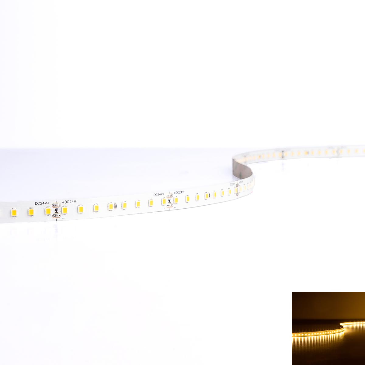 Strip 24V LED Streifen 5M 12W/m 128LED/m 10mm IP20 - Lichtfarbe: Super Warmweiß 2700K
