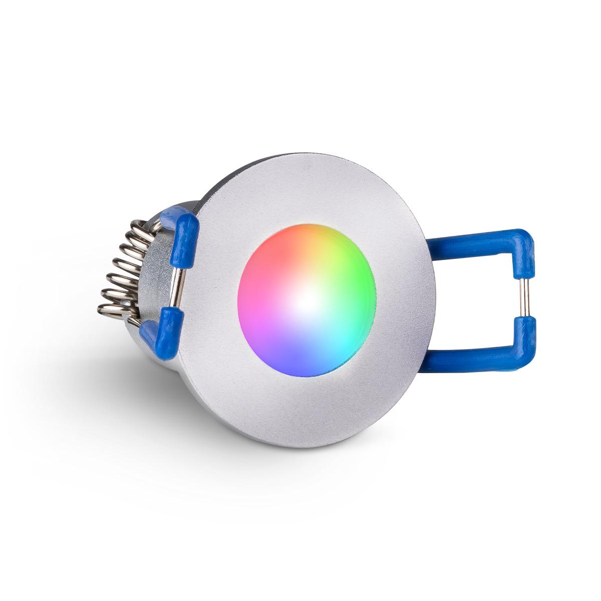 Einbaustrahler Mini 3W IP65 - Lichtfarbe: RGB+3000K - Gehäusefarbe: silber