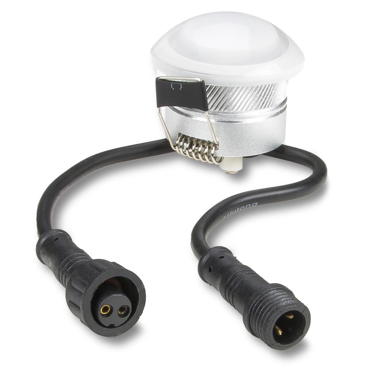 LED Minispot-Einbaustrahler 12V 3W Schutzart IP65 - Lichtfarbe: Warmweiß 3000K
