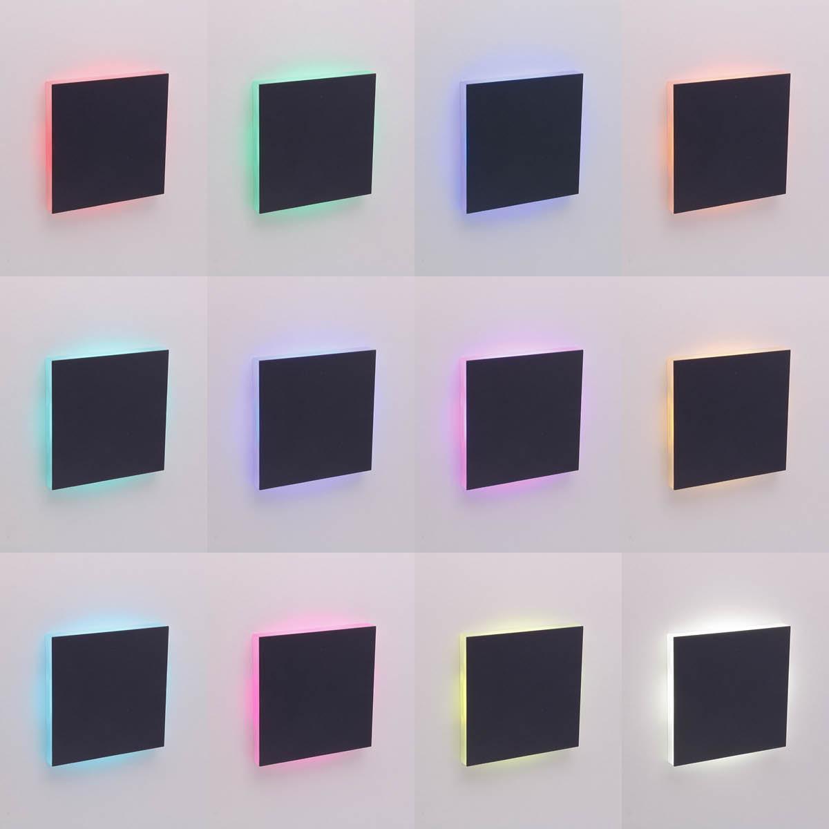LED Treppenleuchte eckig schwarz - Lichtfarbe: Smart Tuya RGB CCT 3W - Lichtaustritt: Linea
