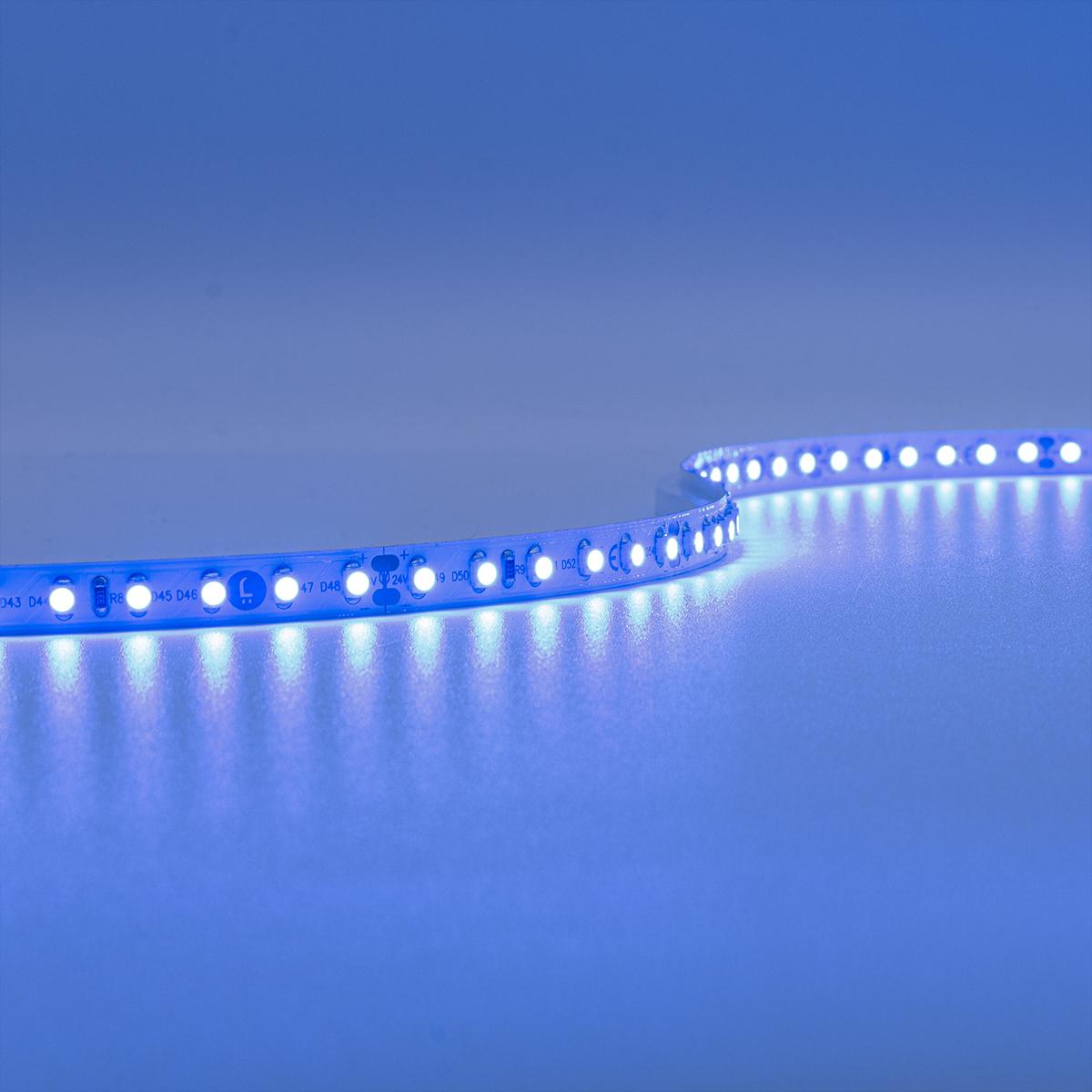 Strip 24V LED Streifen 5M 9,6W/m 120LED/m 8mm - Lichtfarbe: Blau - Schutzart: IP20