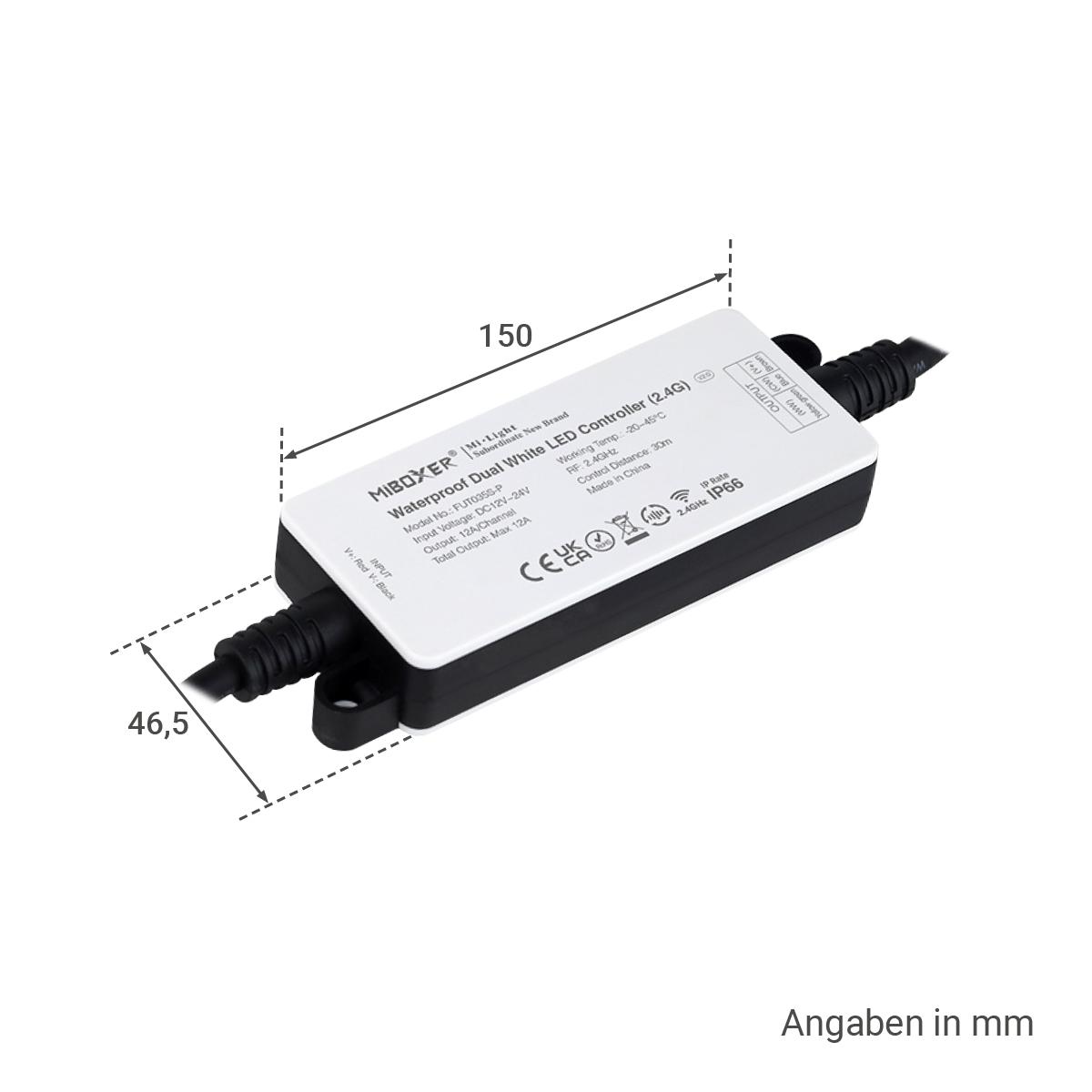 MiBoxer CCT LED Controller IP68 2 Kanal 12/24V Multifunktion LED Strip Panel Steuerung FUT035S-P