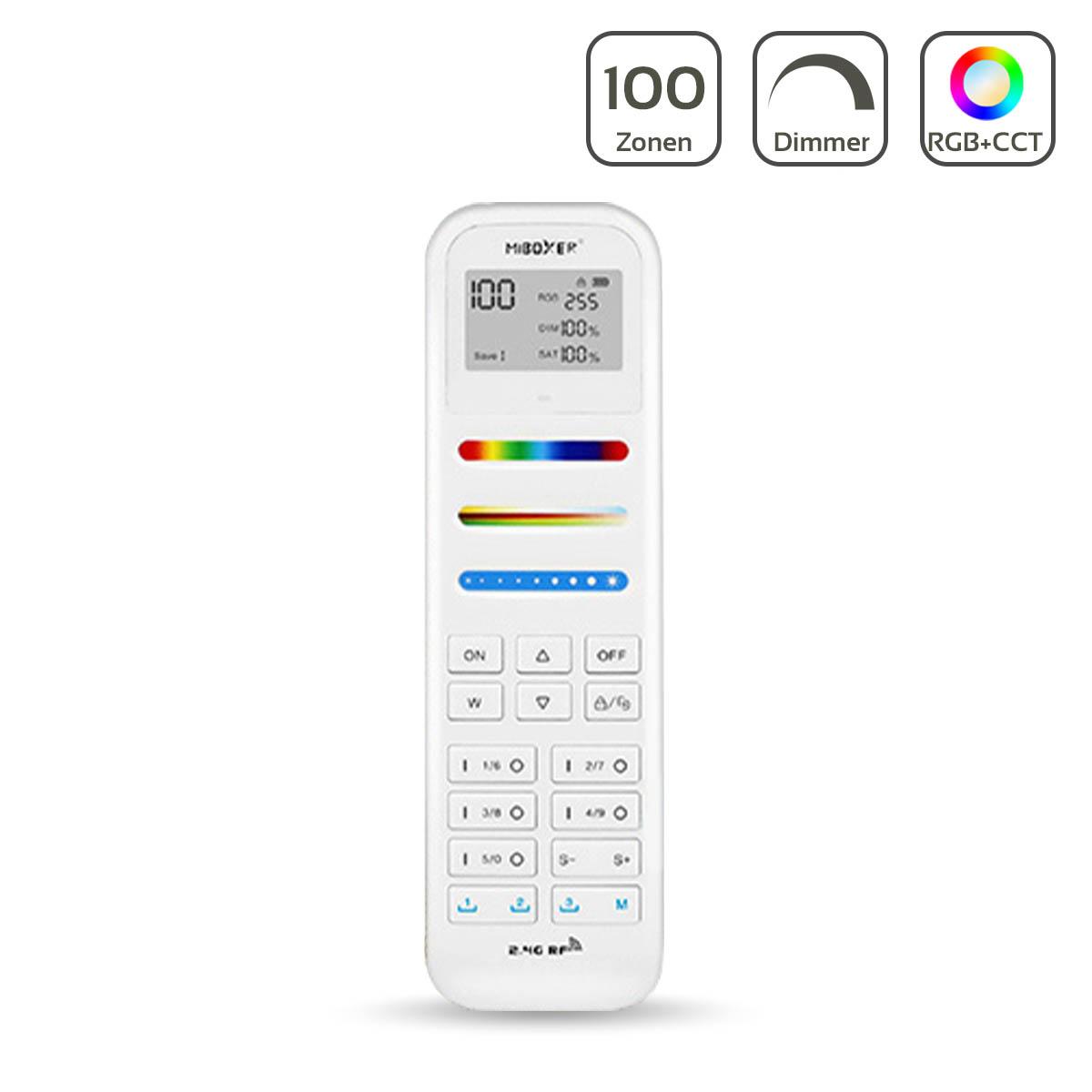 MiBoxer RGB+CCT Fernbedienung 100 Zonen mit Display Schalten Farbsteuerung FUT100