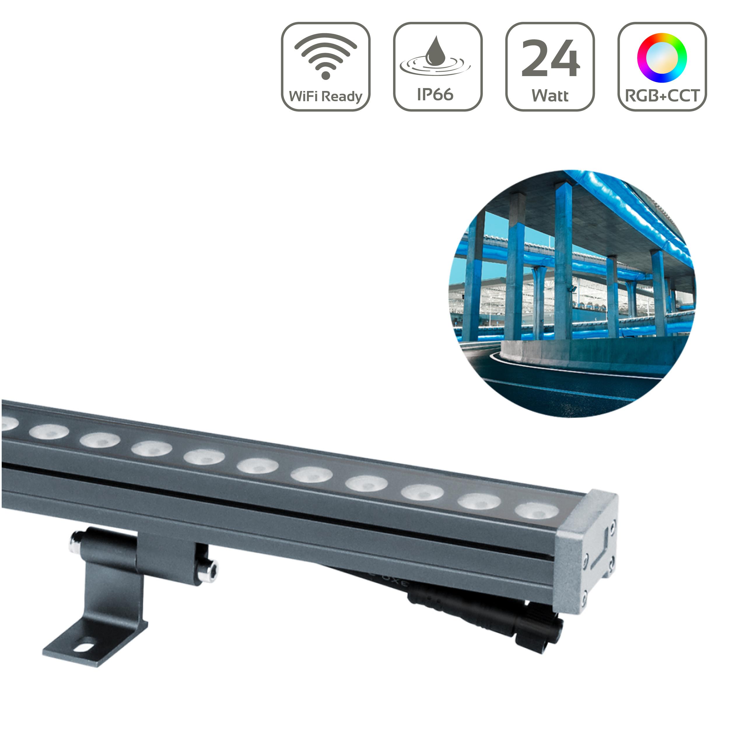 MiBoxer 24W RGB+CCT LED Wallwasher 99cm WiFi Fassadenstrahler 24V IP66 RL5-24