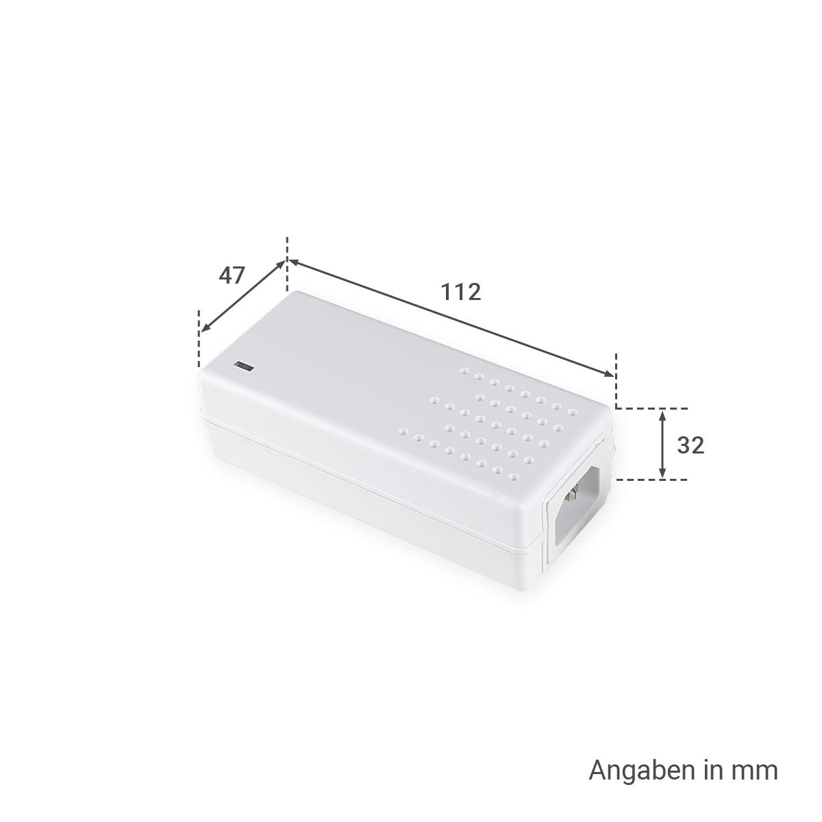 Tischnetzteil weiß 60W 12V 5A Hohlstecker 5.5/2.1mm EU-Plug Festspannung 