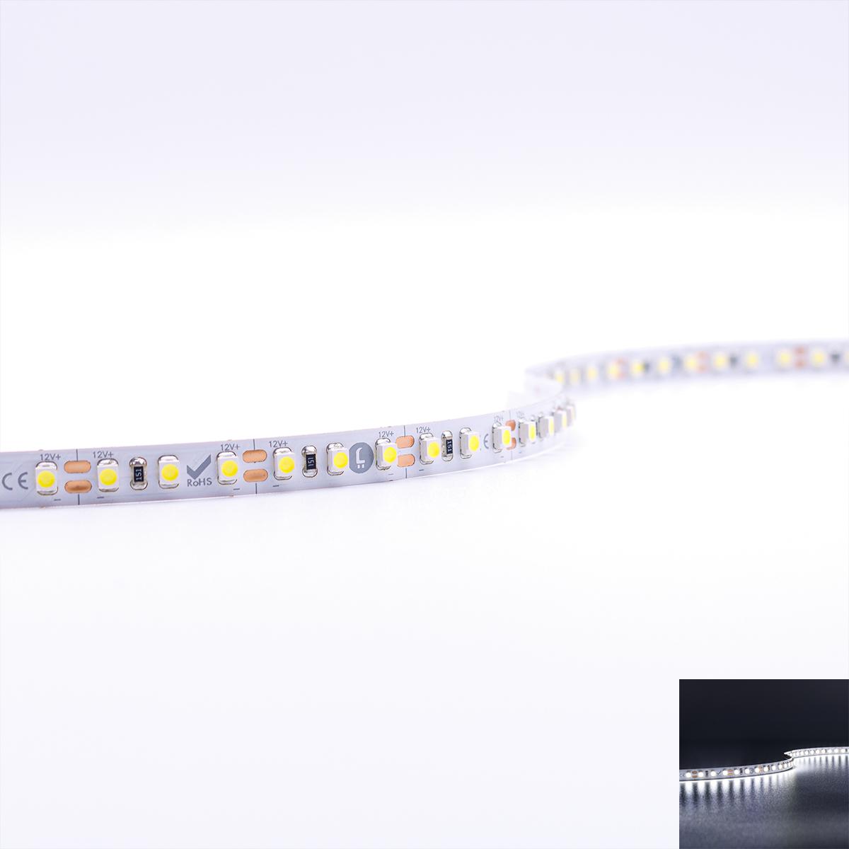 Strip 12V LED Streifen 5M 9,6W/m 120LED/m 8mm - Lichtfarbe: Kaltweiß 6000K - Schutzart: IP20
