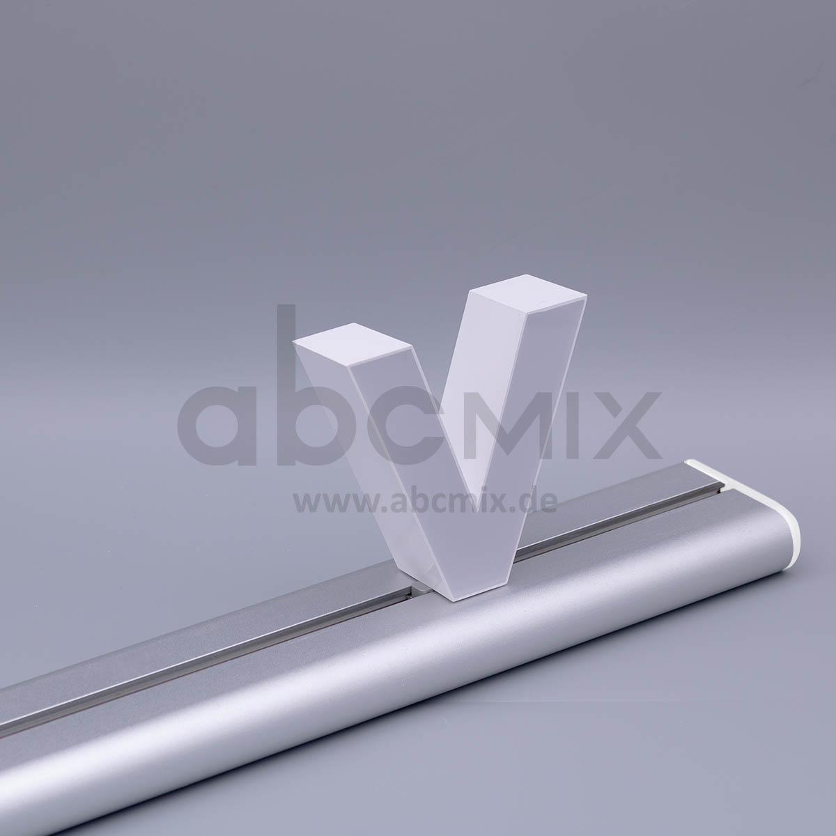 LED Buchstabe Slide v für 100mm Arial 6500K weiß