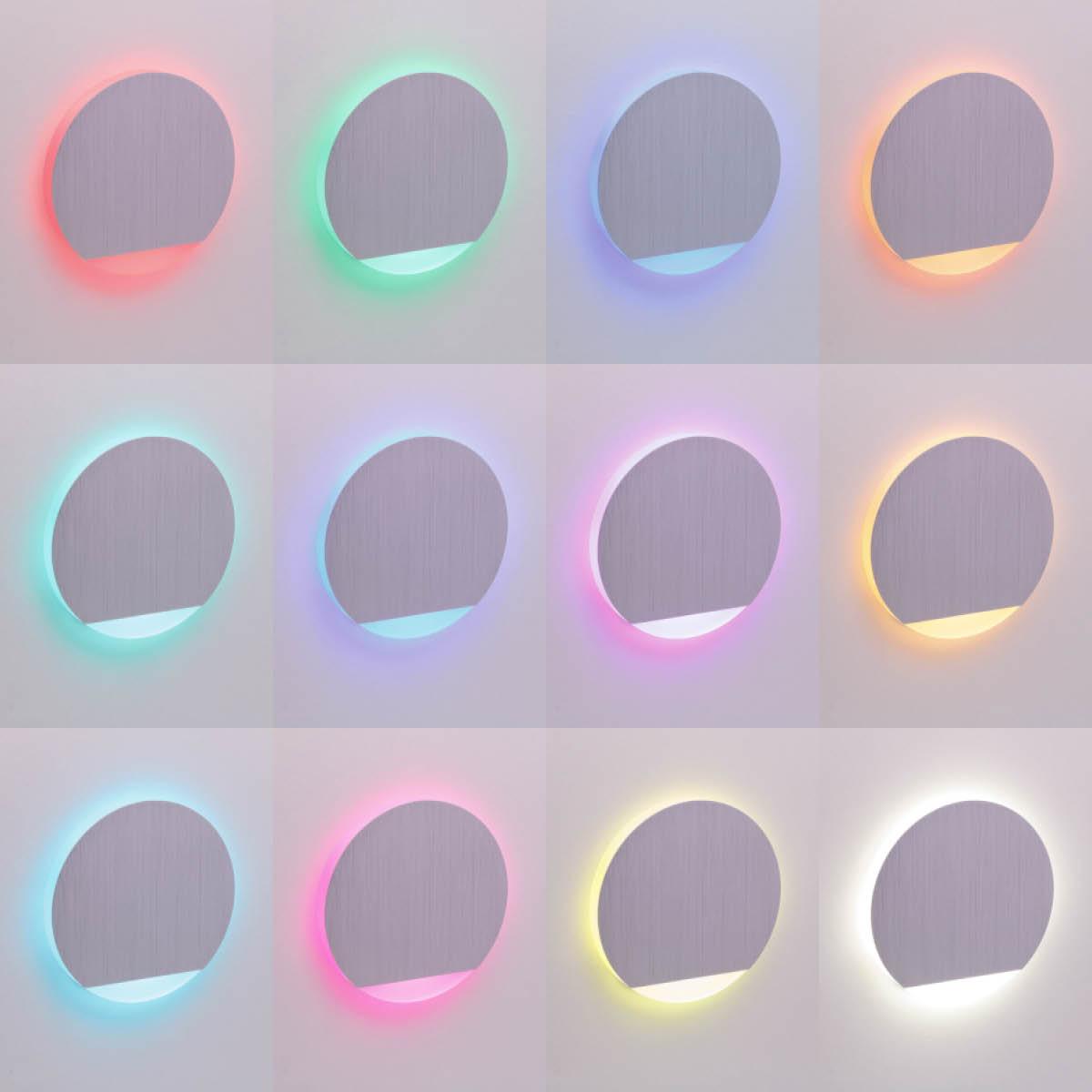 LED Treppenleuchte rund Alu-gebürstet - Lichtfarbe: RGB+CCT 5W - Lichtaustritt: Orbis