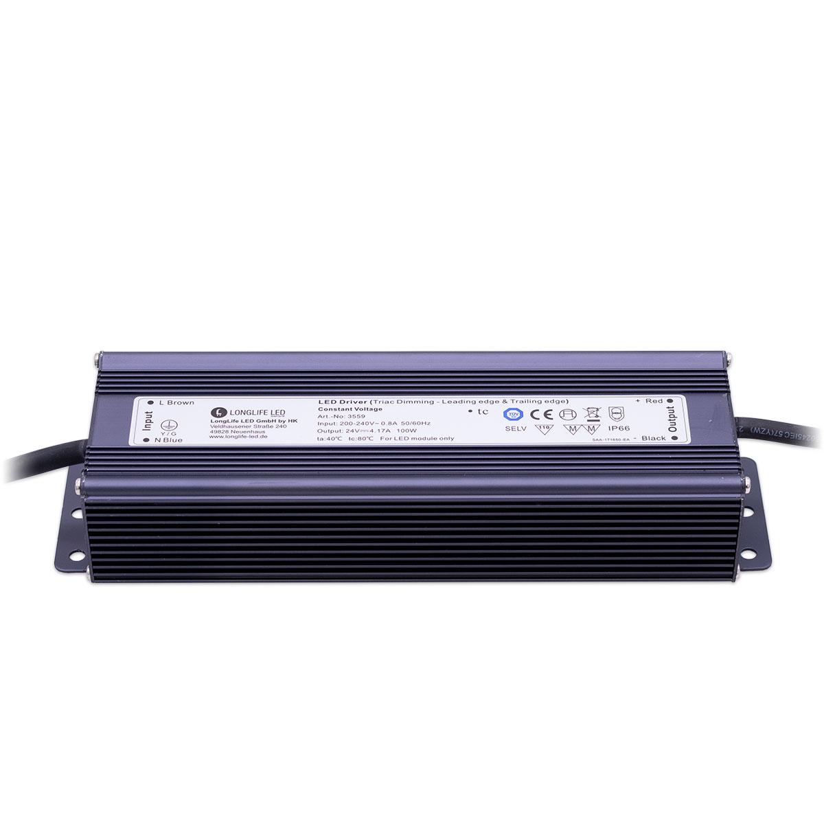 LED Netzteil 100W 24V 4.16A IP66 dimmbar TRIAC LongLife LED KVF-24100-TDH Schaltnetzteil CV