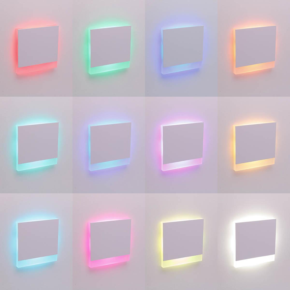 LED Treppenleuchte eckig weiß - Lichtfarbe: RGB+CCT 5W - Lichtaustritt: Orbis