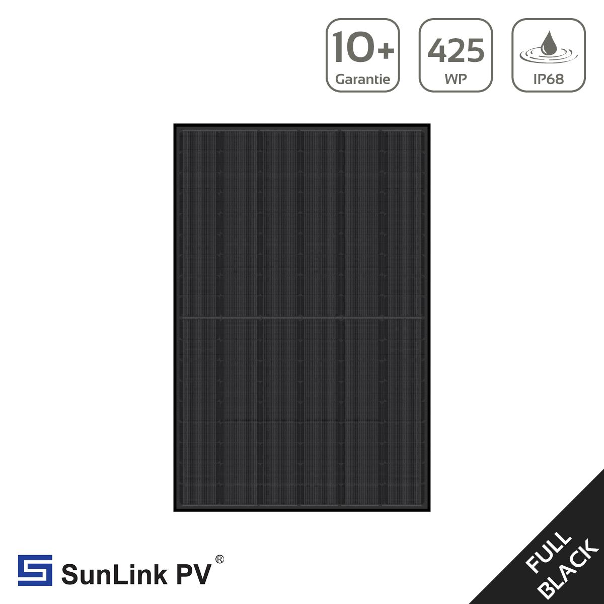Sunlink 425 Watt Bifazial Solarmodul Glas/Glas Full Black SL5N108-425 - MwSt: 0% NUR für Privatkunden