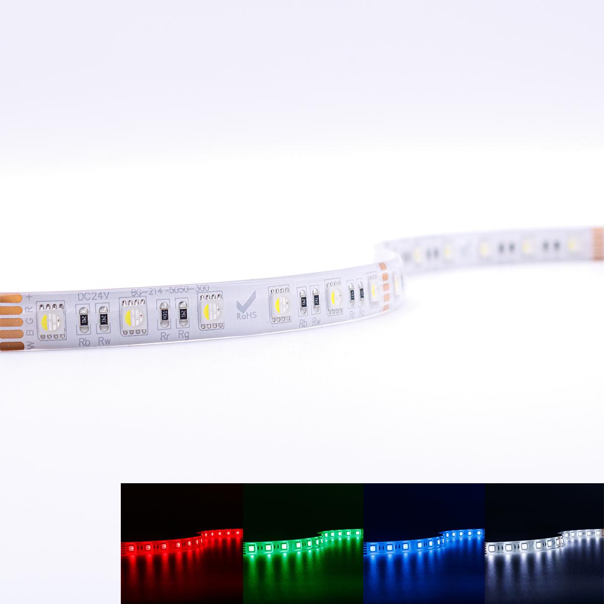 Strip RGBW 24V LED Streifen 7,5M 15W/m 60LED/m 12mm IP65 Farbwechsel RGB+6000K