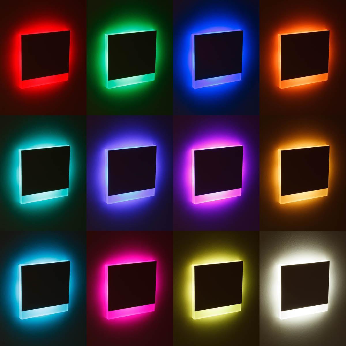 LED Treppenleuchte eckig schwarz - Lichtfarbe: Smart Tuya RGB CCT 3W - Lichtaustritt: Orbis