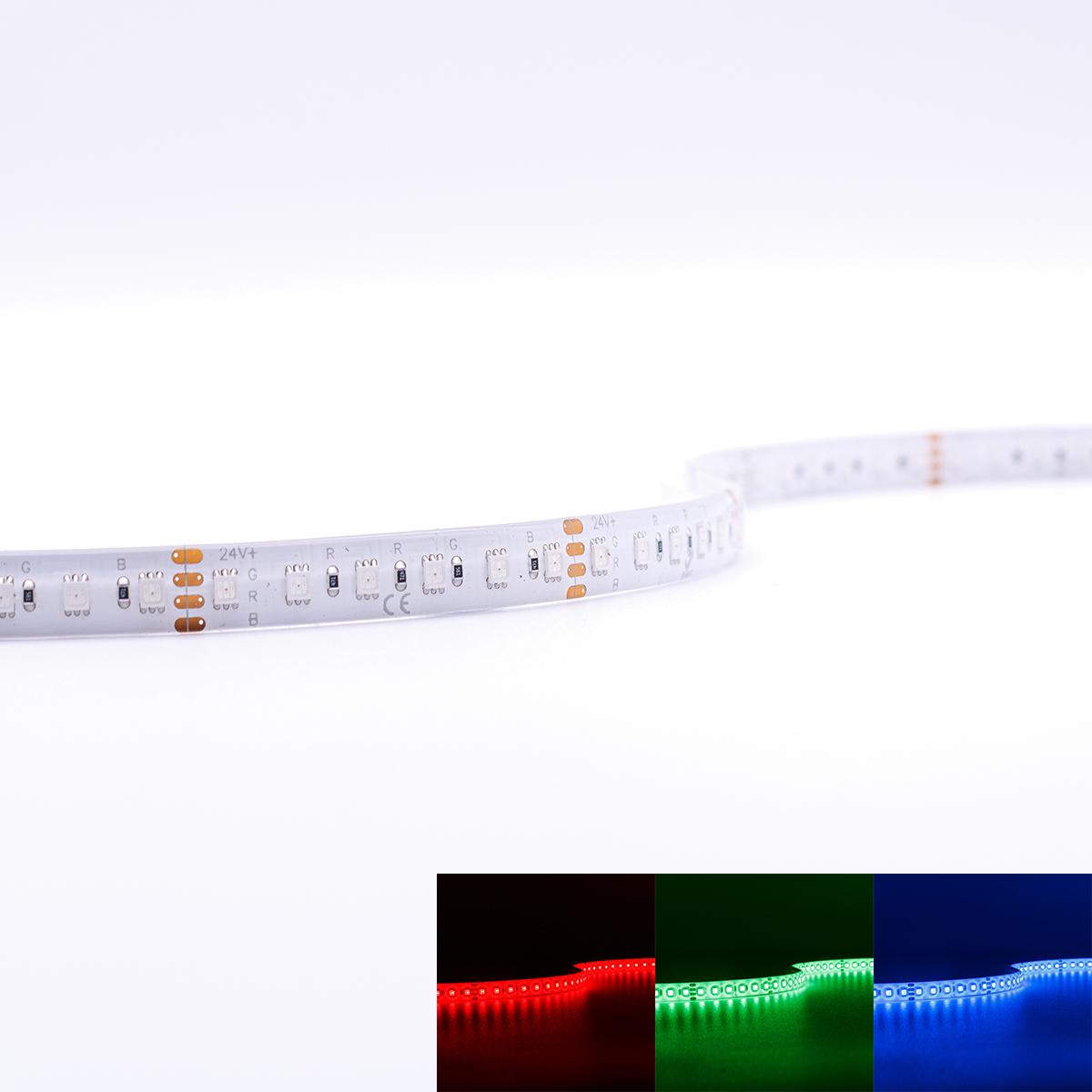 HighLumen RGB 24V LED Streifen 5M 18W/m 120LED/m 10mm IP65 Farbwechsel