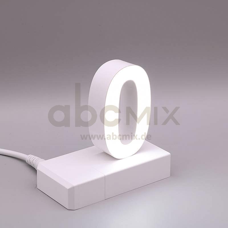 Leuchtbuchstabe EasyClick 0 für 75mm Arial 4000K weiß