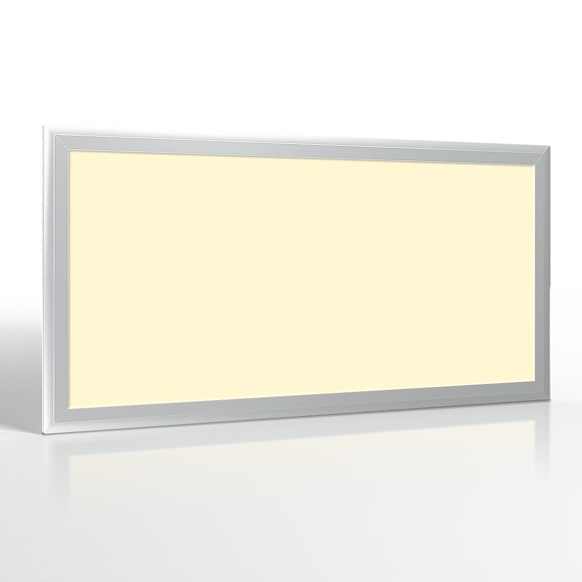 LED Panel 60x30cm 24W Rahmen silbern - Lichtfarbe: Warmweiß 3000K