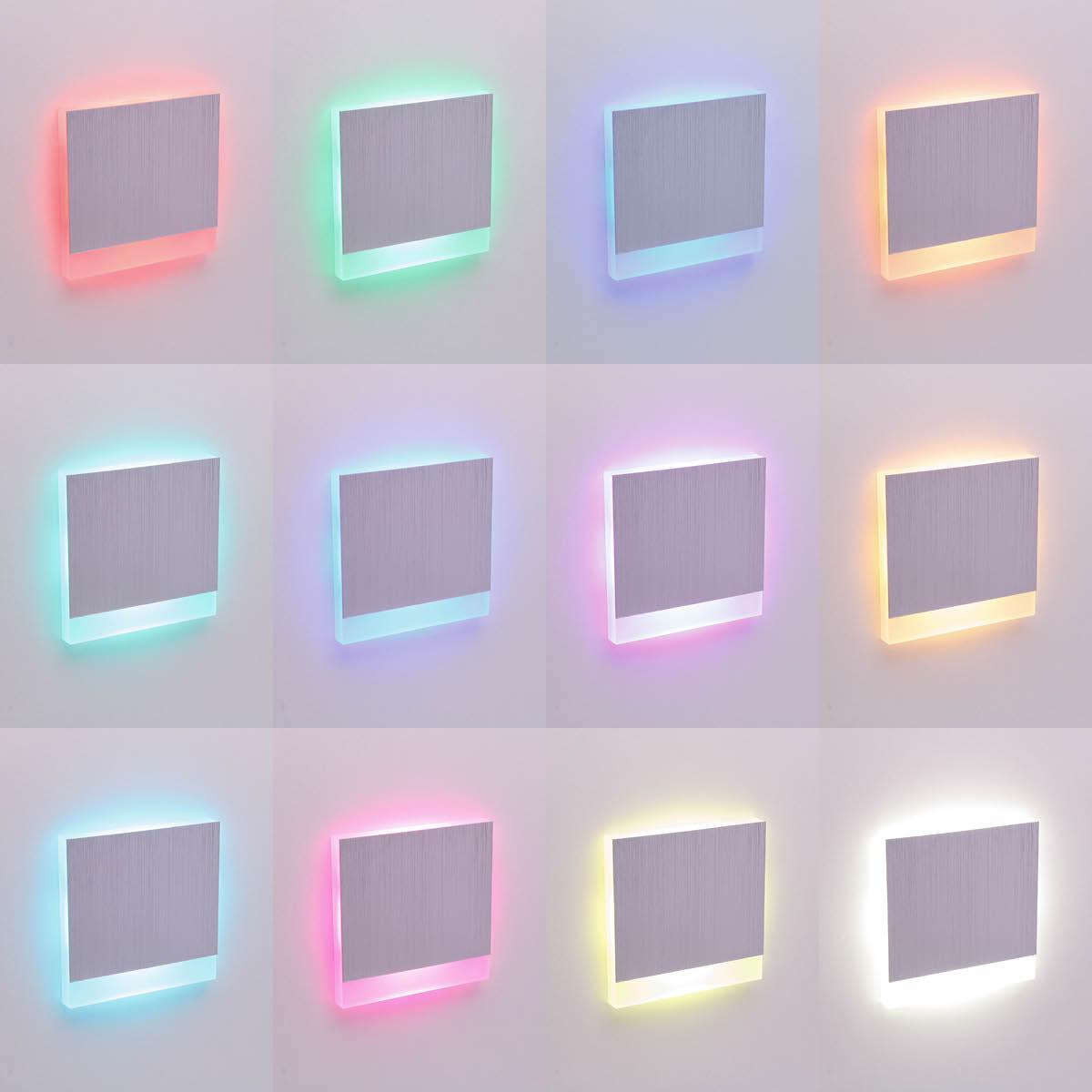 LED Treppenleuchte eckig Alu-gebürstet - Lichtfarbe: Smart Tuya RGB CCT 3W - Lichtaustritt: Orbis