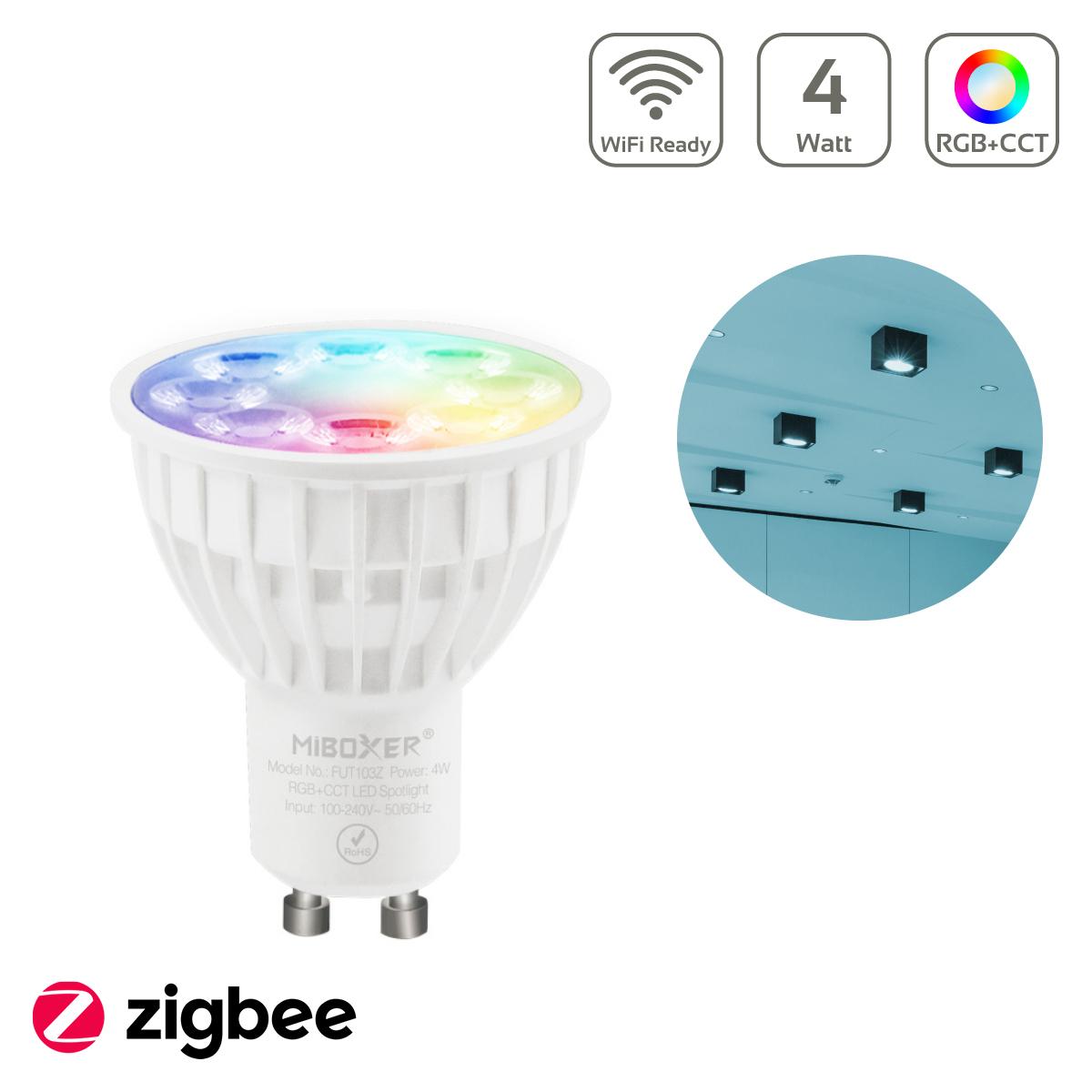 MiBoxer Zigbee 3.0 RGB+CCT LED Spot 4W GU10 FUT103Z