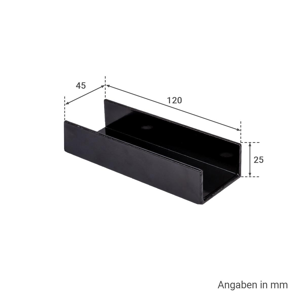 Basic C Profilverbinder schwarz 45x25x120mm inkl. 2 Hammerkopfschrauben & Mutter - MwSt: 0% NUR für Privatkunden