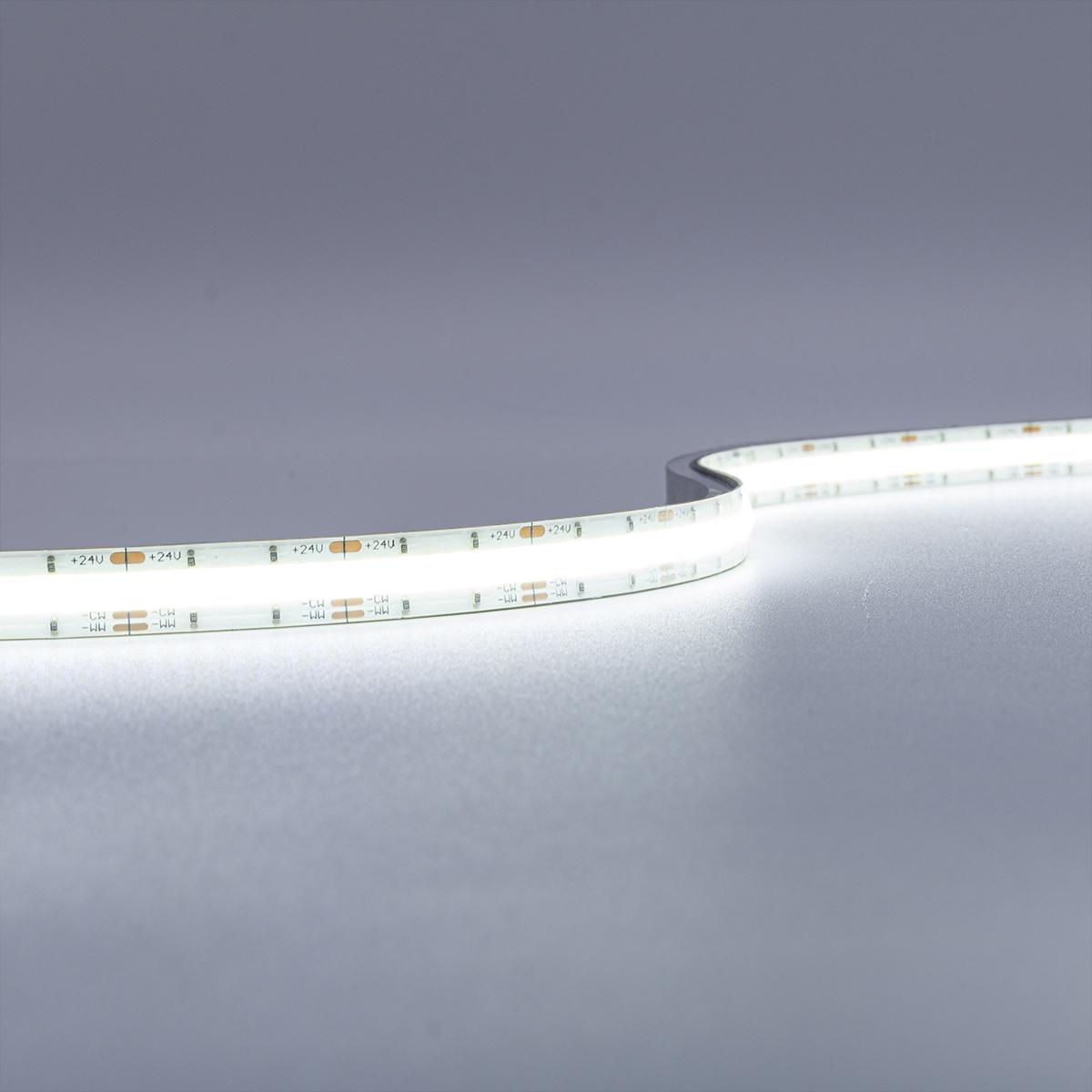 COB 24V LED Streifen 5M 8W/m 640LED/m 10mm - Lichtfarbe: CCT 2700-6500K - Schutzart: IP65