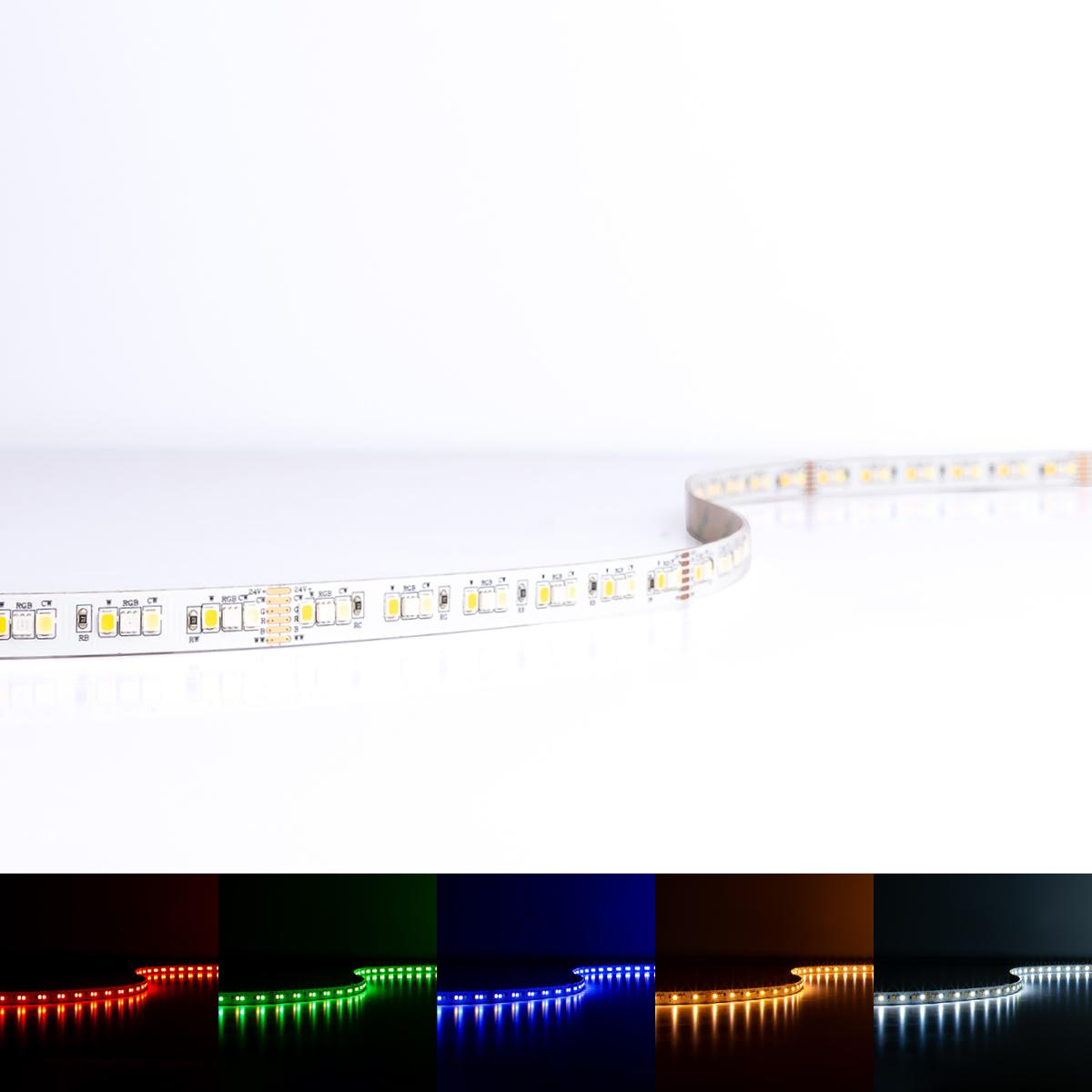 Strip RGB+CCT Dual Weiß 24V LED Streifen 5M 27W/m 180LED/m 10mm IP20 Farbwechsel RGB+2700-6000K