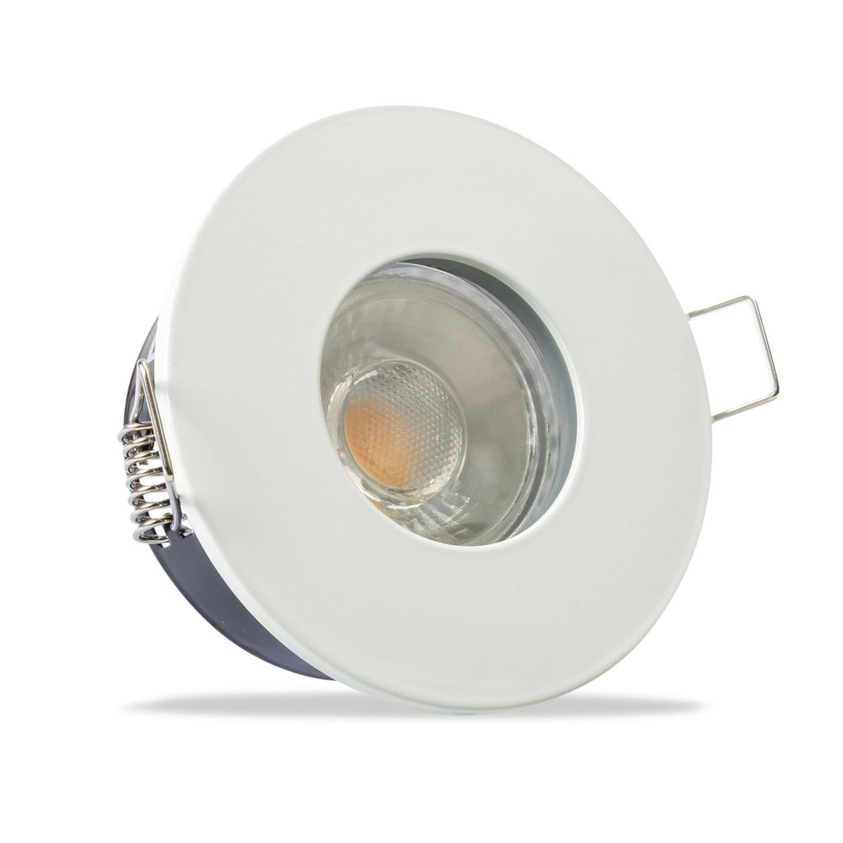 Einbauspot IP65 rund - Abdeckring:  weiß - LED Leuchtmittel:  GU10 5W neutralweiß