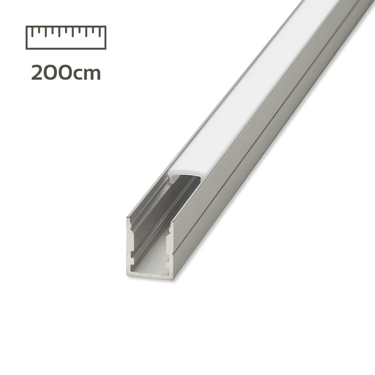 LED Aufbau U-Profil eloxiert 10 x 14mm opal 200cm  