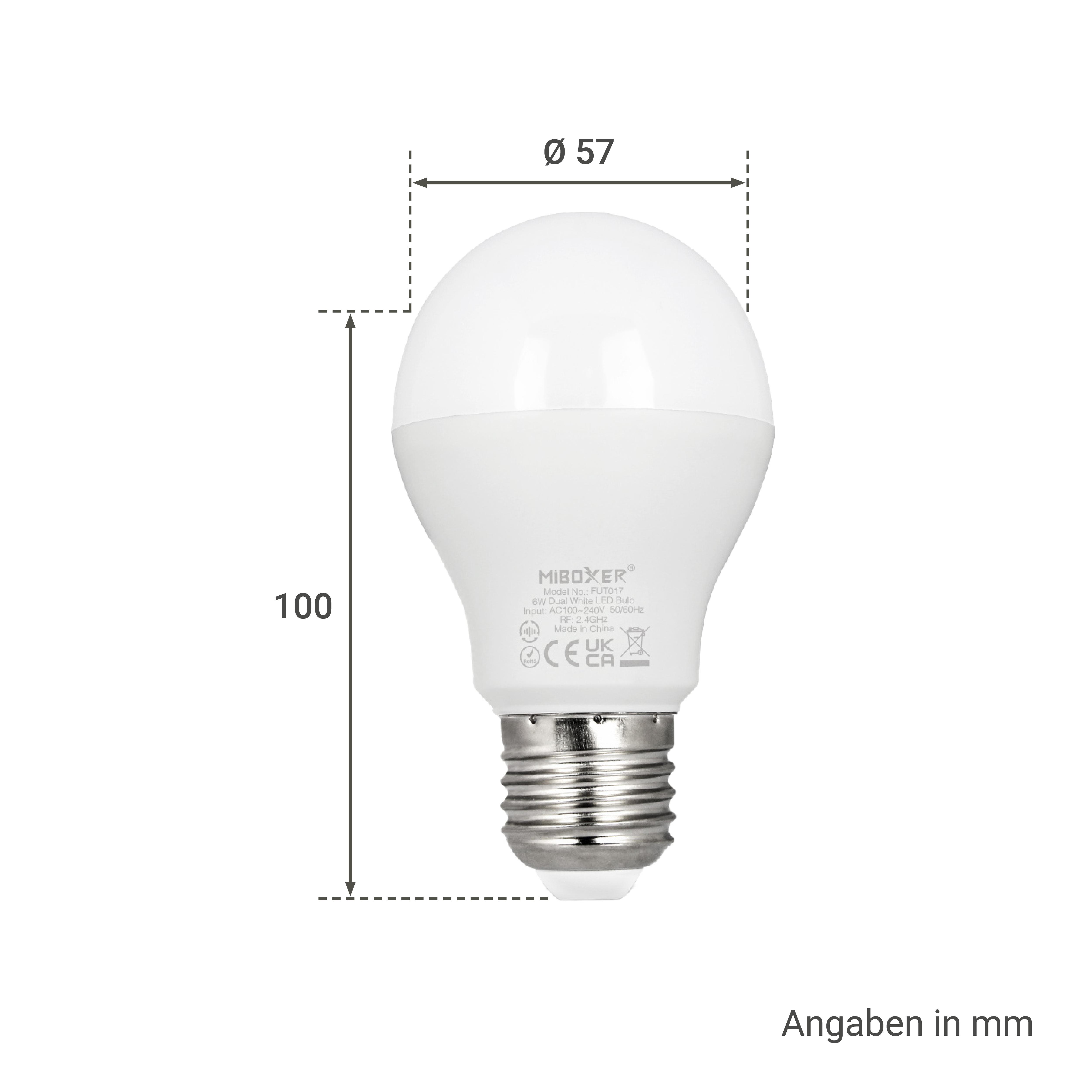 MiBoxer CCT Lampe 6W DUAL WHITE E27 | WiFi ready | FUT017