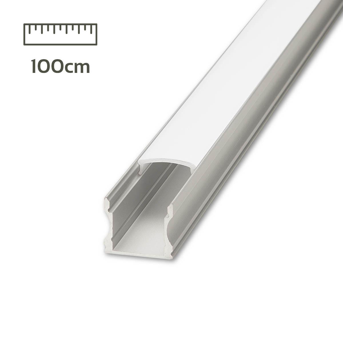 LED Aufbau U-Profil eloxiert 17.3 x 14.5mm opal 100cm