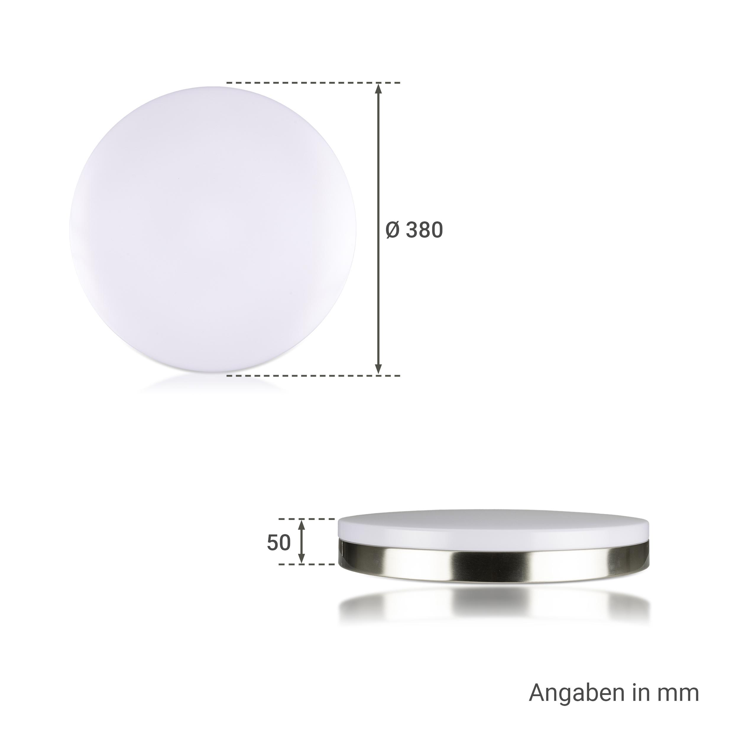 Deckenleuchte Slim Pro silber - Lichtfarbe: Warmweiß 3000K - Ausführung: 24W Ø380 mm