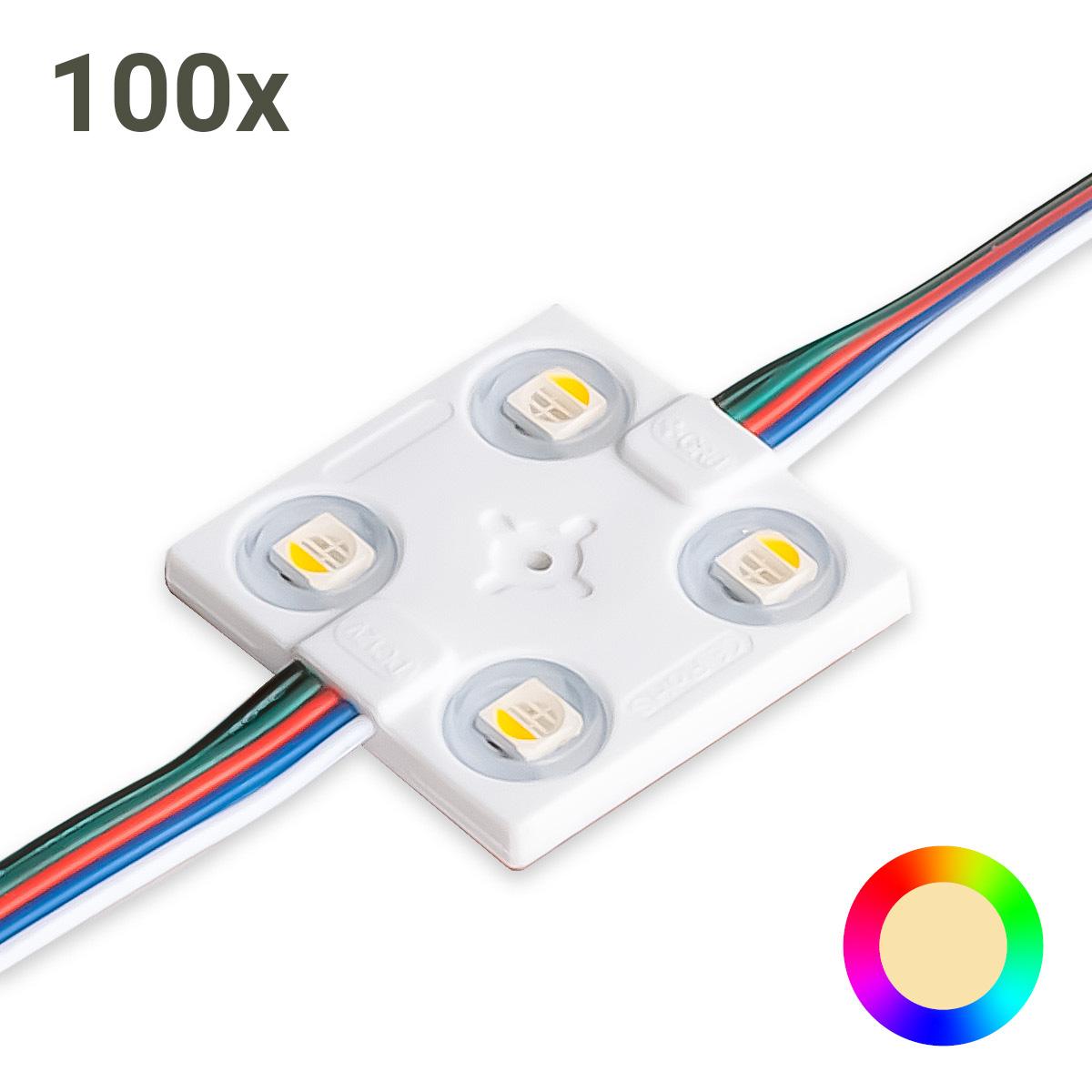 LED Modul RGB+3000K 1,44W 160° 12V IP65 (100 Stück VPE)