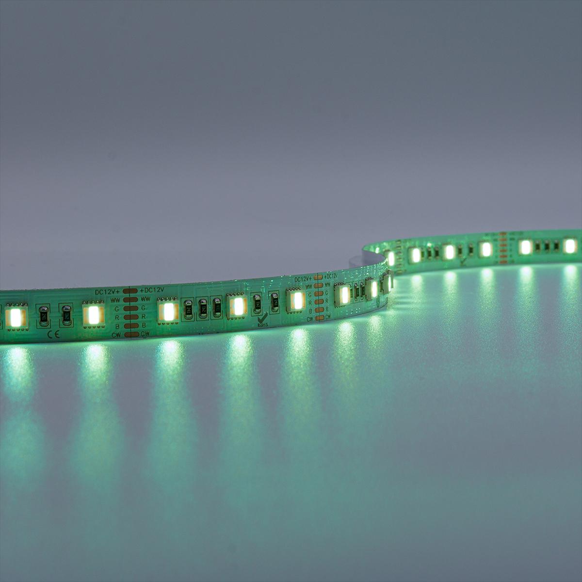 Strip 12V LED Streifen 5M 18W/m 60LED/m 12mm - Lichtfarbe: RGB+CCT Dual Weiß - Schutzart: IP20