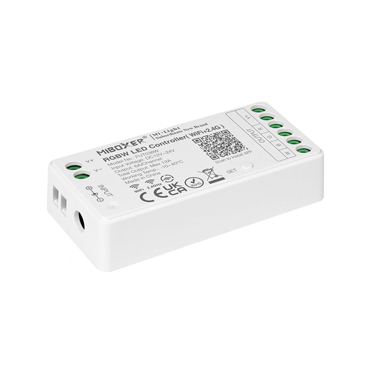 MiBoxer RGBW LED Controller 4 Kanal 12/24V Multifunktion LED WiFi Tuya Alexa Google Steuerung FUT038W