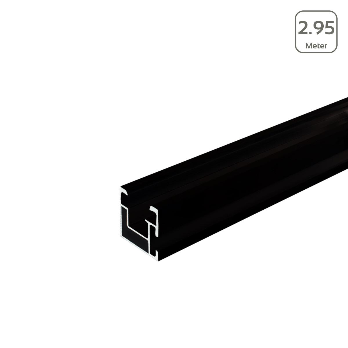 Avanti Profil schwarz eloxiert mit seitlicher Anbindung/Hammerkopfschr. M10 - Länge: 2,95 Meter - MwSt: 19% für Geschäftskunden
