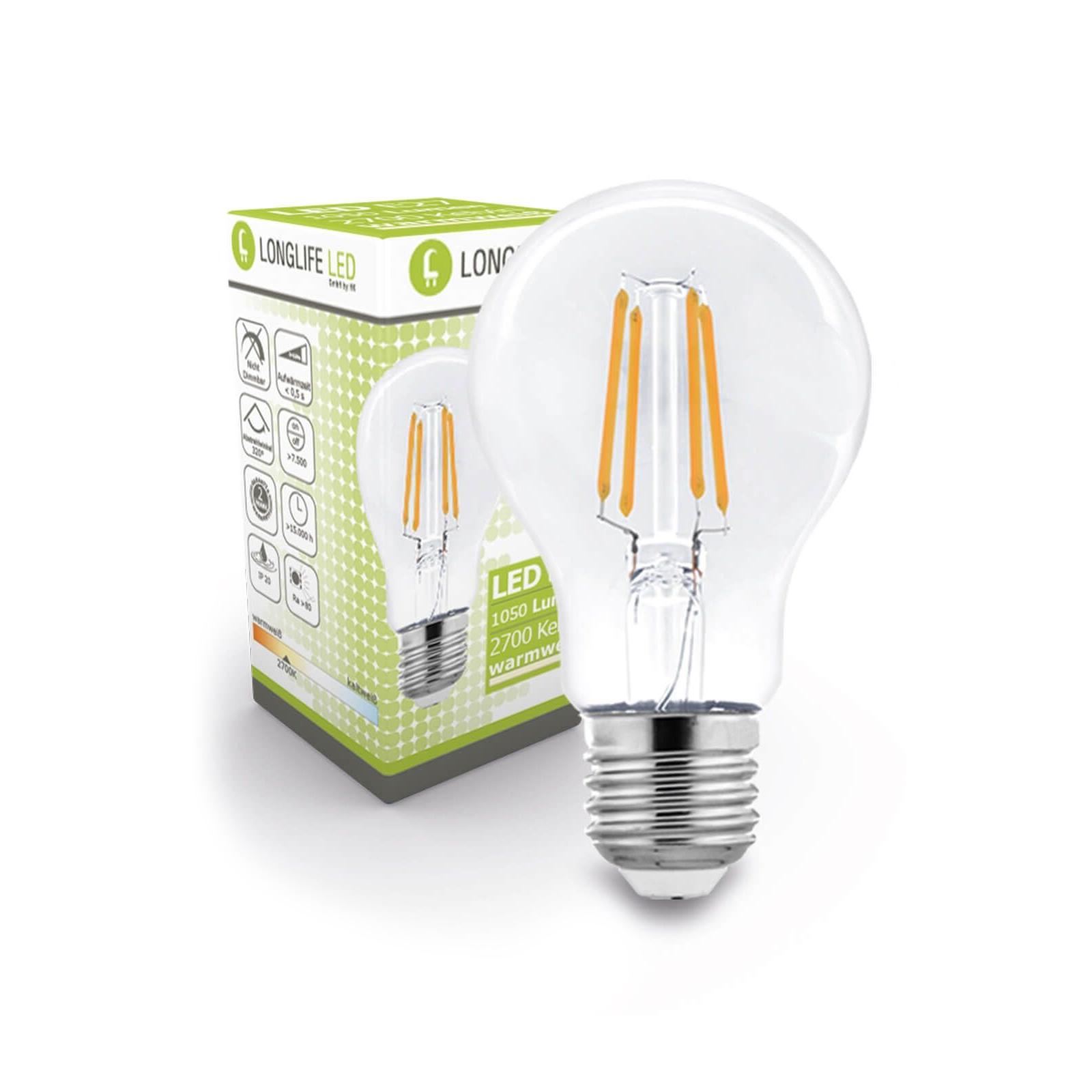 LED Lampe Filament E27 8W A60 2700K Warmweiss 1055lm 320°Abstrahlwinkel 