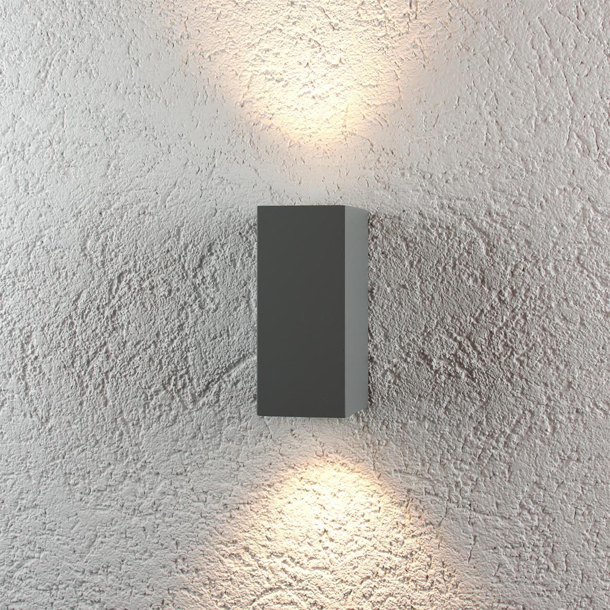 Außenleuchte UP&DOWN Light eckig für GU10 IP54 - Farbe: Silber