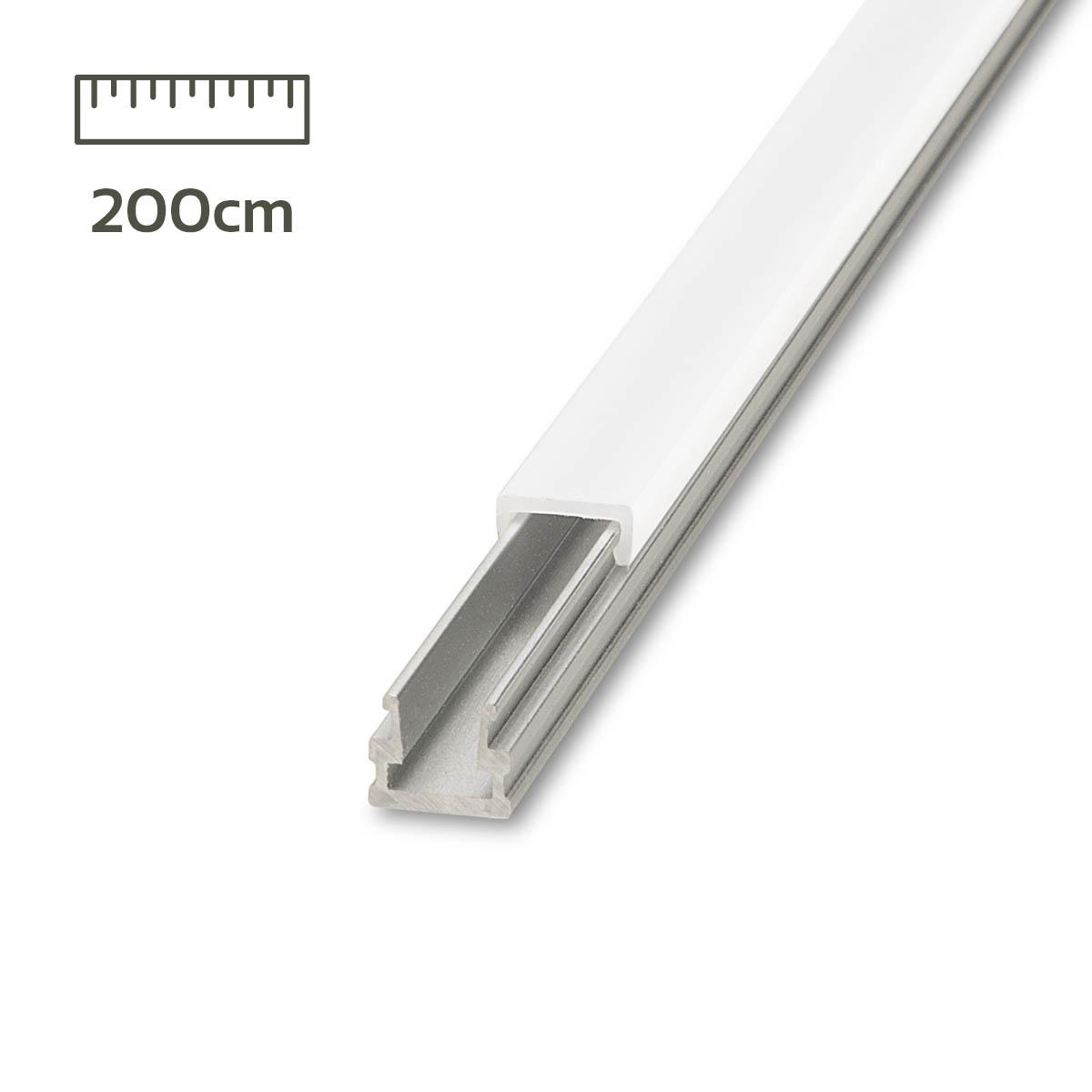 LED Aufbau U-Profil eloxiert 8 x 7,8mm opal 200cm 