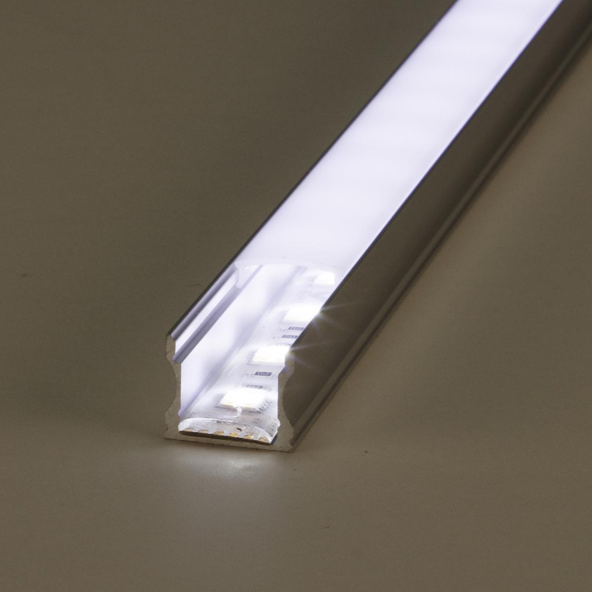 LED Aufbau U-Profil eloxiert 17,3 x 14,5mm opal - Länge: 100cm