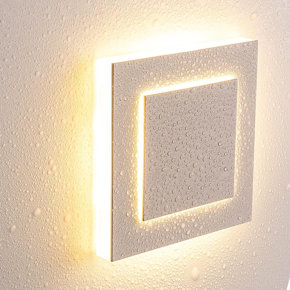 LED Treppenleuchte IP44 eckig weiß - Lichtfarbe: Warmweiß 1,5W - Lichtaustritt: Doppio