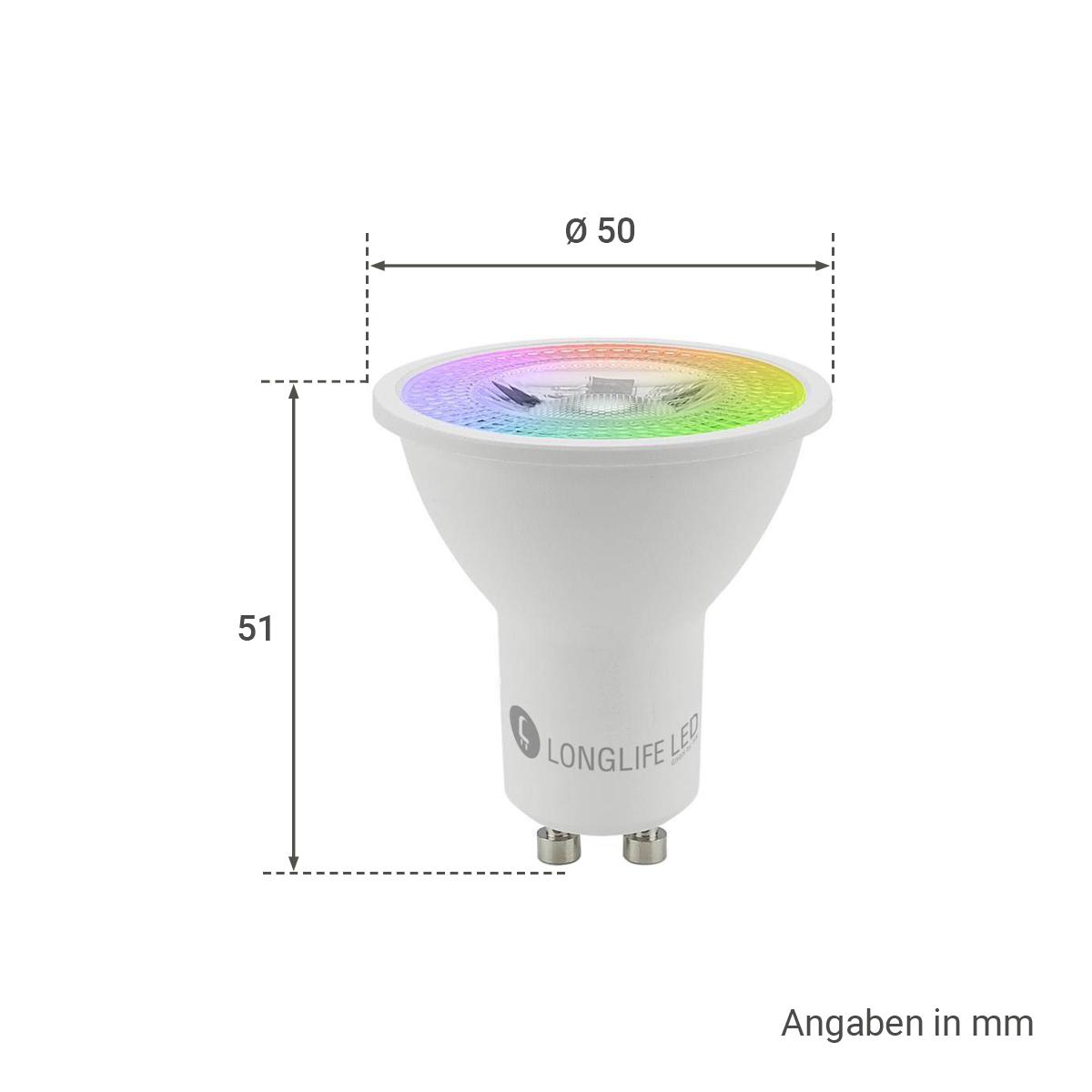 GU10 5W LED Spot RGB+CCT Farbwechsel mit IR Fernbedienung