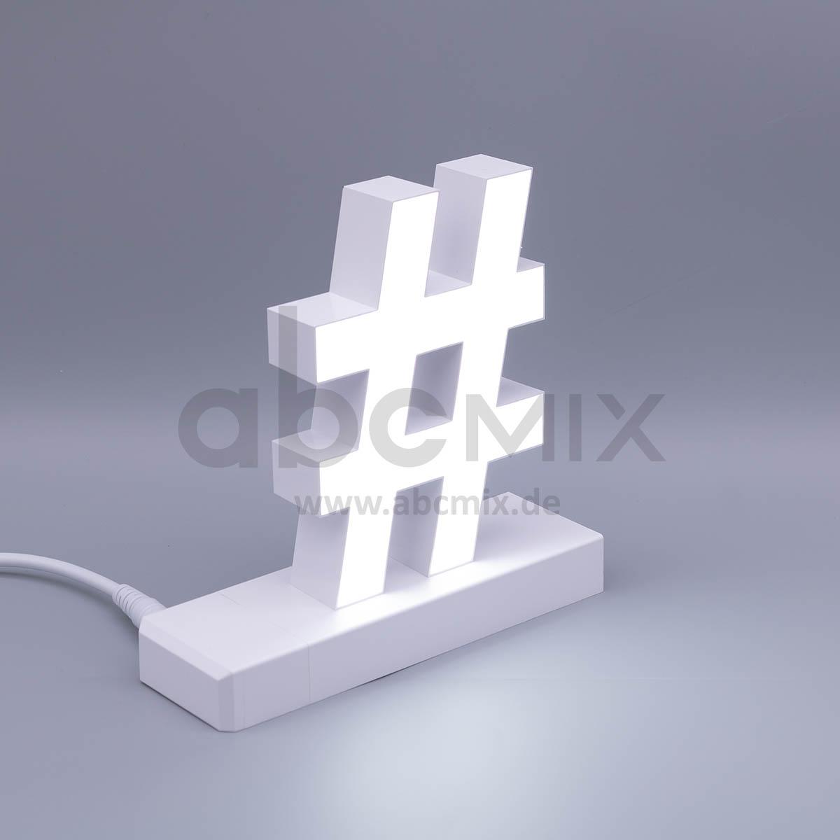 LED Buchstabe Click # Hashtag für 125mm Arial 6500K weiß