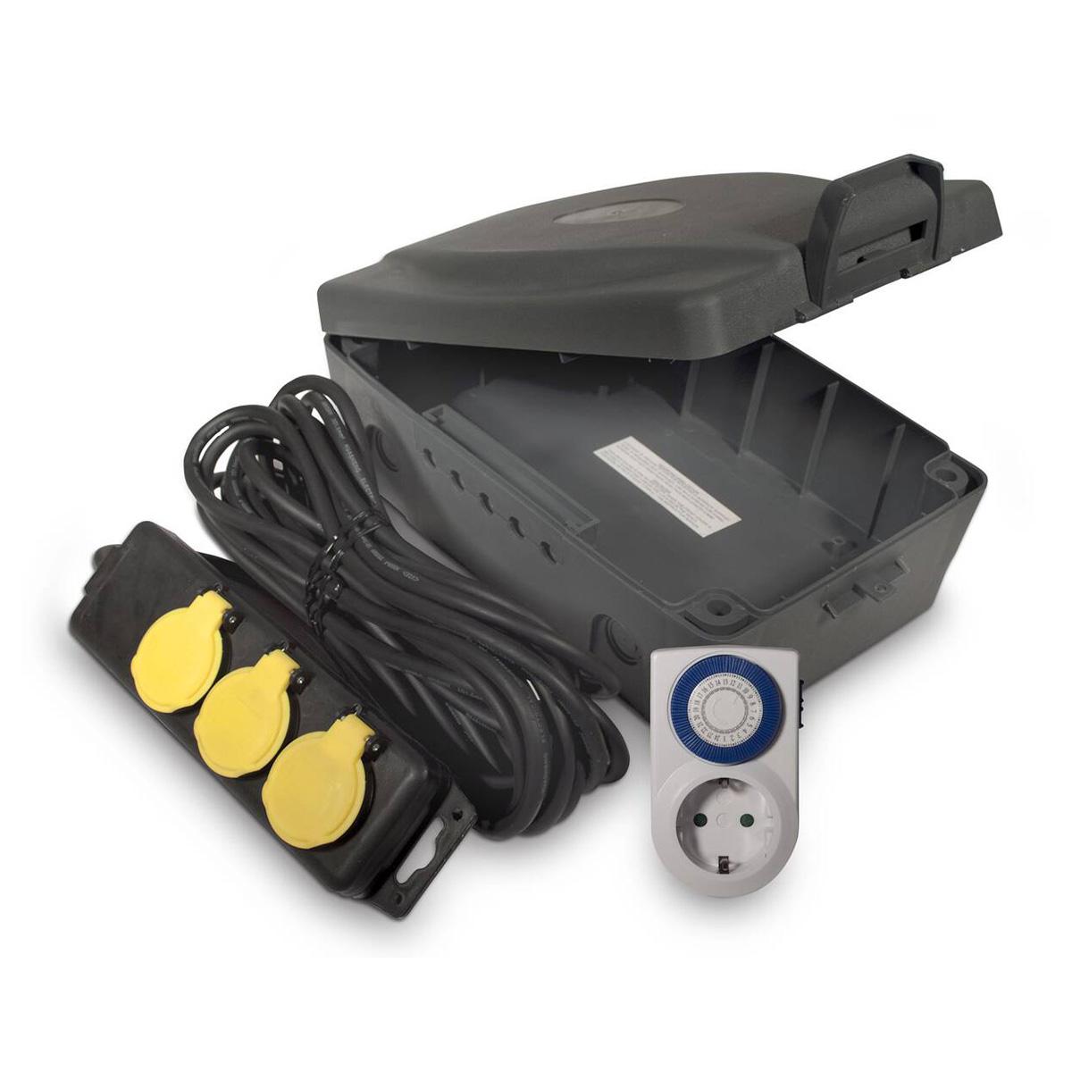 Masterplug Masterbox Outdoor Power Kit Wetterschutzbox-Set 3-teilig 6m 