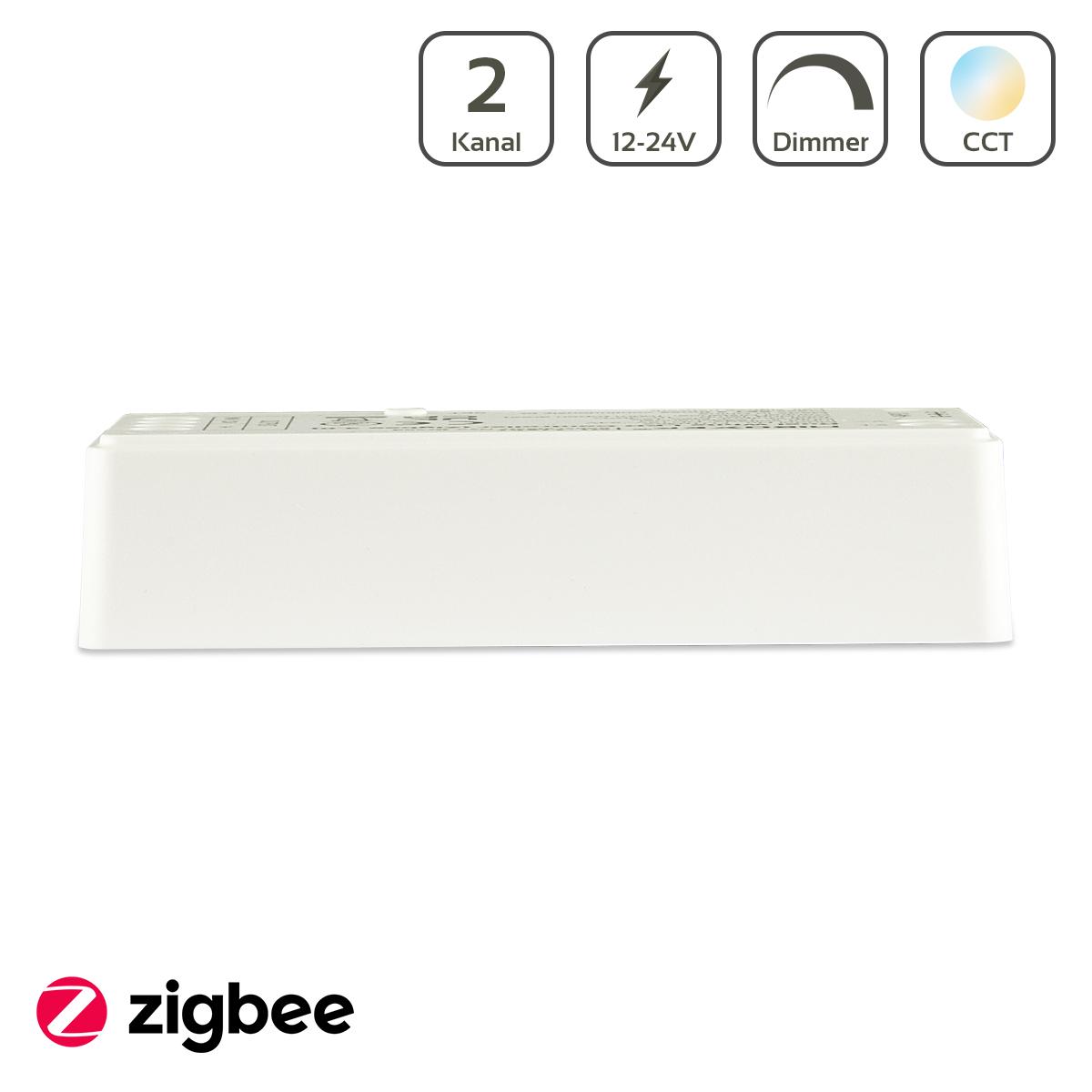 MiBoxer Zigbee 3.0 CCT LED Controller 2 Kanal 12/24V Multifunktion LED Strip Panel Steuerung FUT035Z