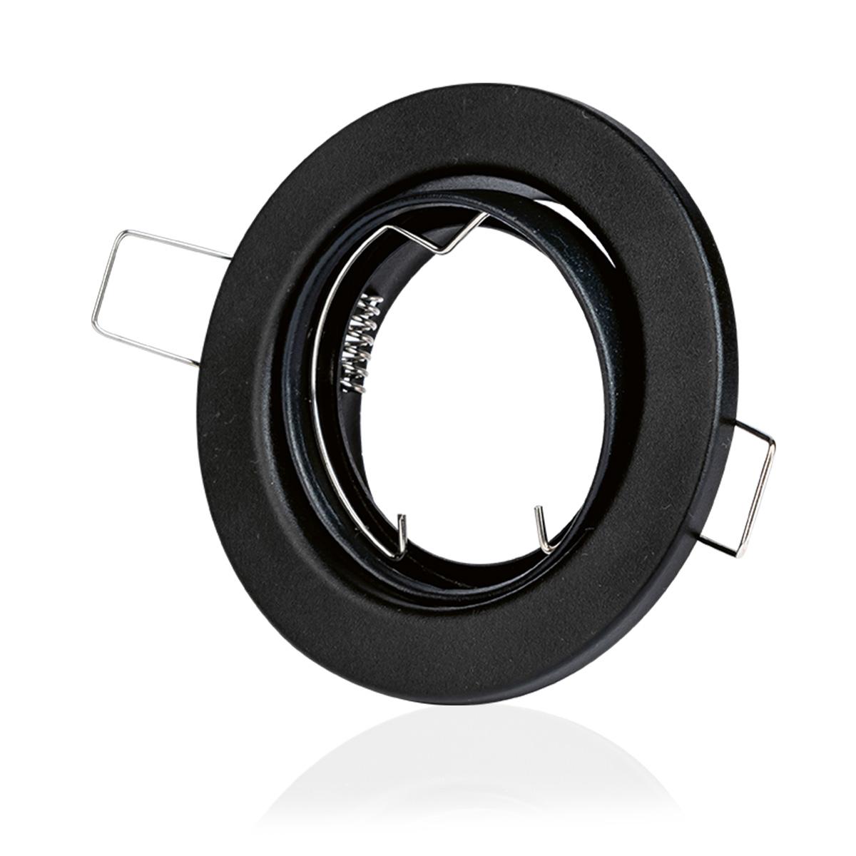 Einbaustrahler Rahmen rund Schwarz schwenkbar Ring Decken Spot Sprengring