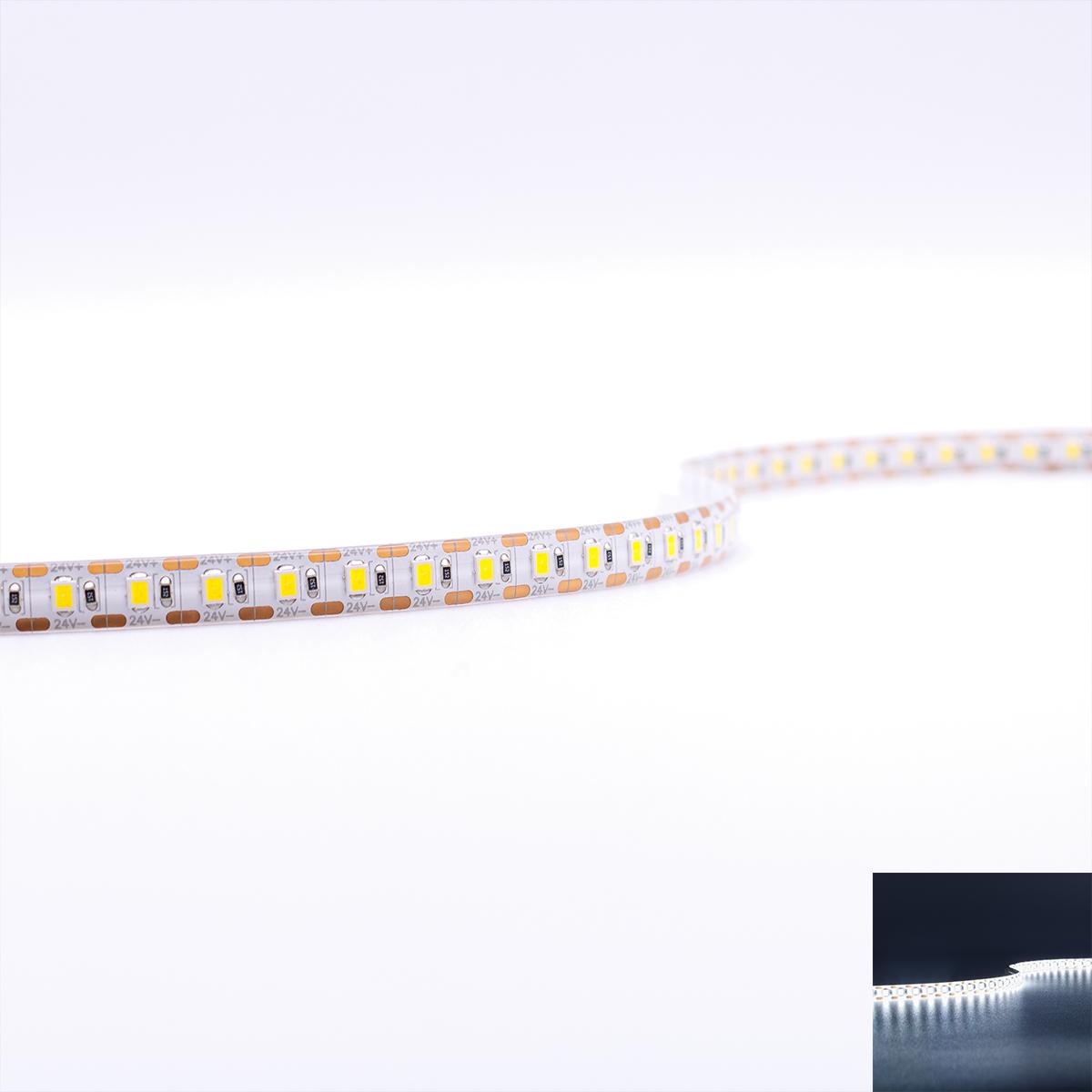 Single Cut 24V LED Streifen 5M 15W/m 120LED/m 8mm - Lichtfarbe: Kaltweiß 6000K - Schutzart: IP65